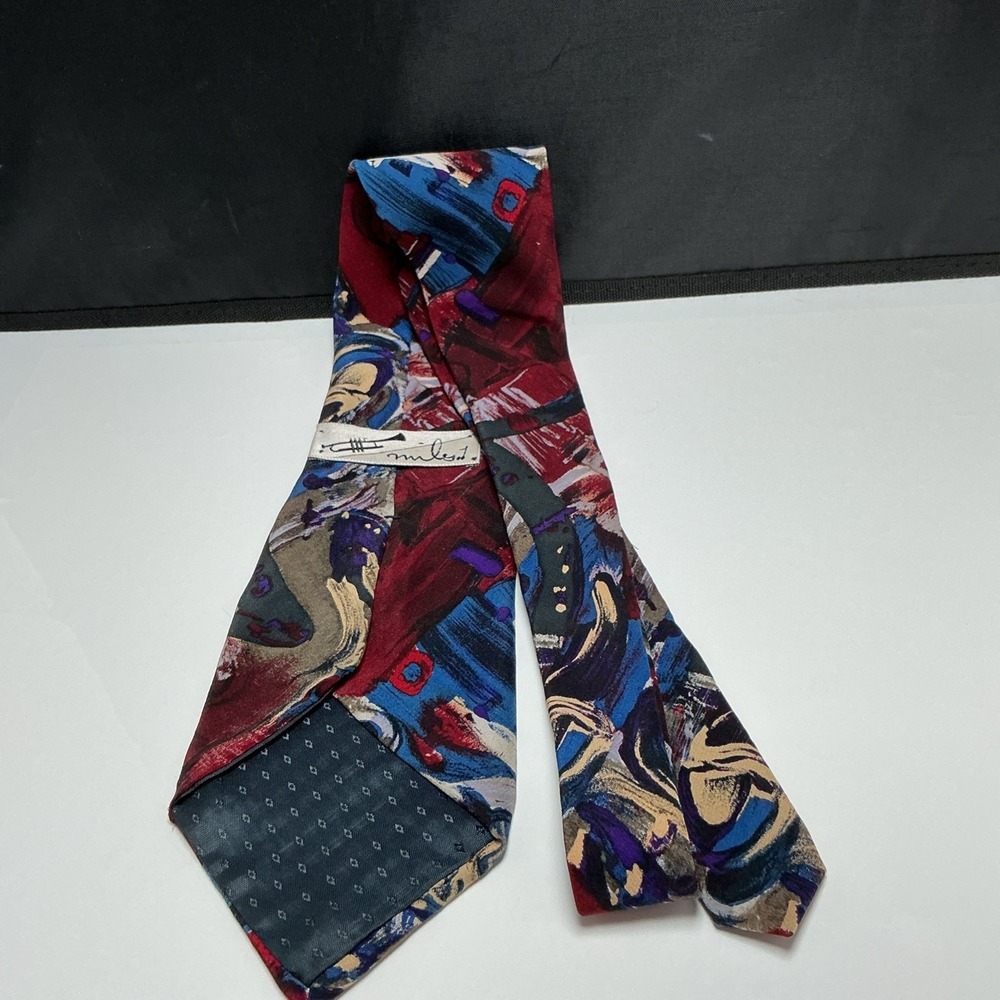 Vintage Miles Davis Silk Tie Artistic Collection Abstract Jazz Music Trumpet Art - Picture 5 of 7
